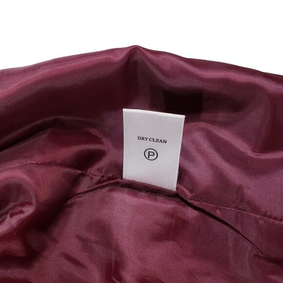 Coldwater Creek 16 Plaid Blazer Women Gold Plum Recycled Wool Blend Frayed Edges - Picture 8 of 11